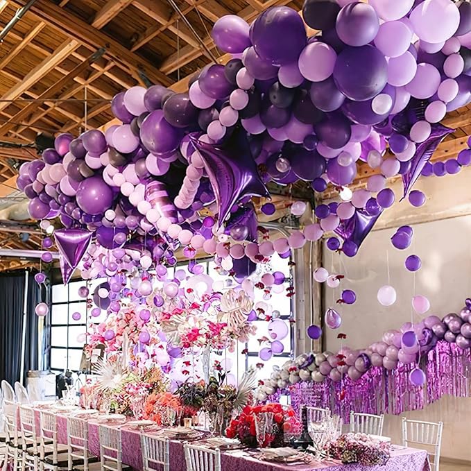 PartyWoo Lavender Balloons 101pcs 12 Inch Light Pastel Purple Lilac Purple Latex Helium Balloons for Birthday Baby Shower Graduation Wedding Anniversary Bridal Shower Party Decorations Purple-Q10