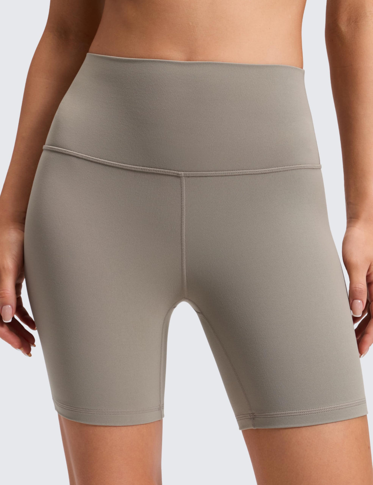 CRZ YOGA ButterLuxe Biker Shorts 6" - High Waisted Workout Running Volleyball Spandex Yoga Womens Warm Ash Grey X-Large