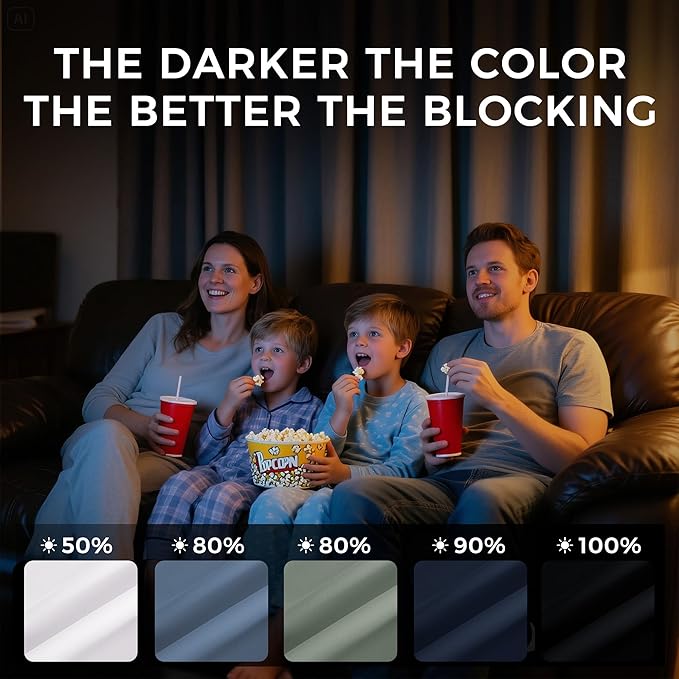 NICETOWN Stone Blue Energy Saving Drapes
