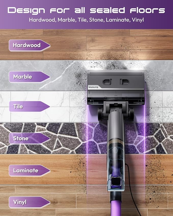 Steam Mop for Floor Cleaning, Lightweight Electric Mop with Deep Steam, Self-Cleaning, NA-IX Limescale Protection, Power-Assisted Drive, 180° Lie Flat & LED Light for All Sealed Hard Floors