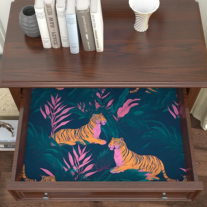 BOKEBEVE Tiger Wallpaper Peel and Stick Tropical Contact Paper Jungle Animal