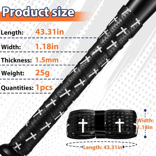 Baseball Bat Grip Tape - 1.5mm Precut, Full Adhesive, Non-Slip Softball & Cricket Bat Wrap