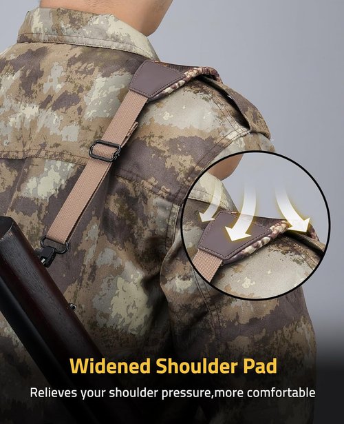 CVLIFE Rifle Sling - Adjustable Two Point Design with Wide Neoprene Padding & Metal Swivels
