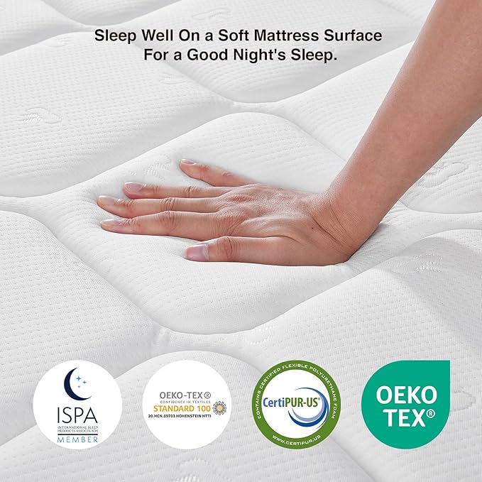 Novilla King Size Mattress 14 Inch, Hybrid Mattress in a Box Combine Innerspring and Comfort Foam Layer for Motion Isolation,Supportive & Pressure Relief, CertiPUR-US