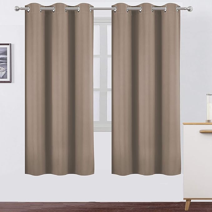 LEMOMO Cappuccino Thermal Blackout Curtains/42 x 72 Inch/Set of 2 Panels Room