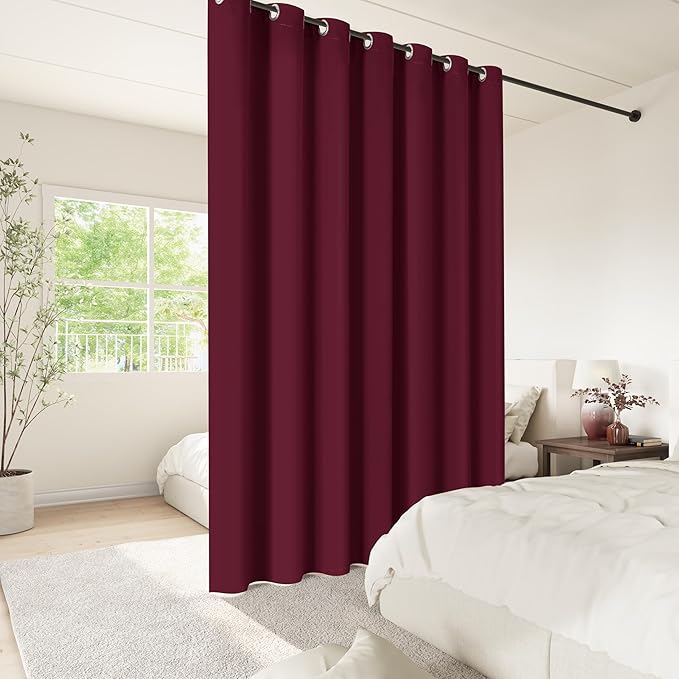 ChrisDowa Room Divider Curtain 84 Inches Long, Wide Blackout Sliding Door