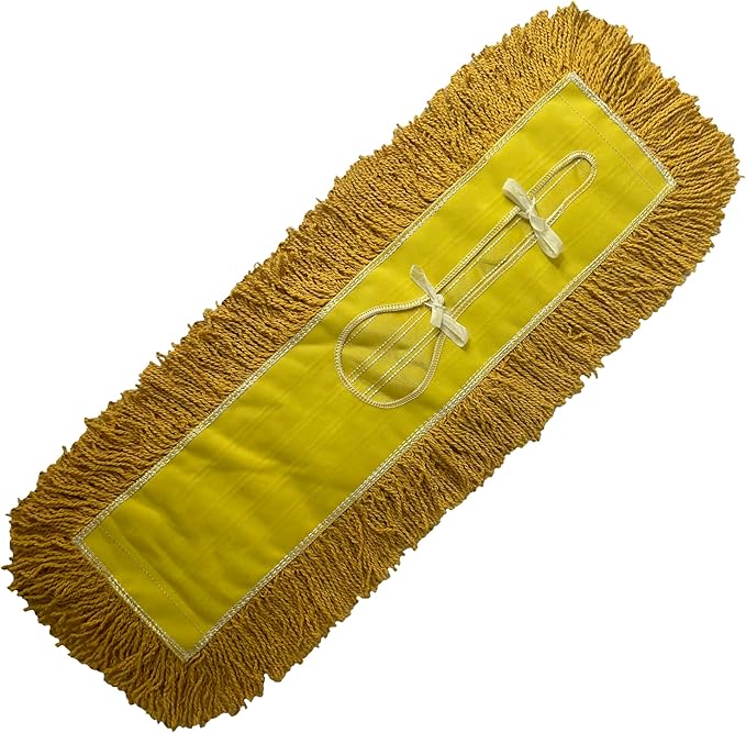 Ultimate Dust Mop Kit: Industrial-Grade Performance, Heavy-Duty Frame, Telescopic Handle - Yellow 24 Inch