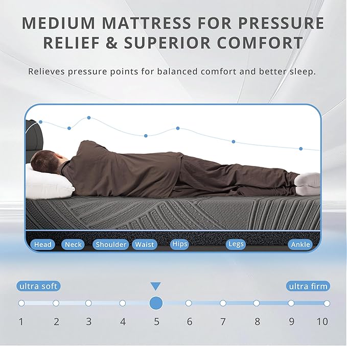 14 Inch Cal King Mattress in a Box, Copper Memory Foam Mattress with Cooling Cover, Medium Firm for Pressure Relief, Fiberglass-Free, CertiPUR-US Certified, Foam Made in USA, 72"x84"x14"