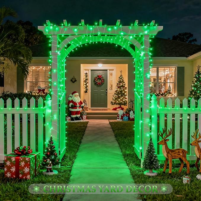JMEXSUSS 2 Pack St Patricks Day Solar Lights, Each 33ft 100 LED Green Solar Lights Outdoor, Waterproof Fairy String Light for Outside Patio Garden Party Tree Christmas Decorations
