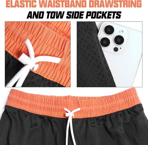 AIMPACT 7" Men's Athletic Basketball Shorts - Double Layer Mesh Gym Workout Shorts with Pocket