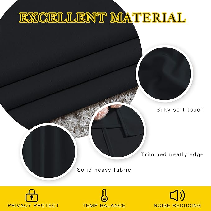 NICETOWN Black Out Dooway Curtain 80 inches Long, Grommet Thermal Insulated