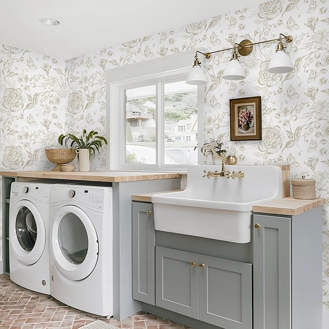 Yasinet Peel and Stick Wallpaper Boho Floral Wallpaper Vintage Floral Contact