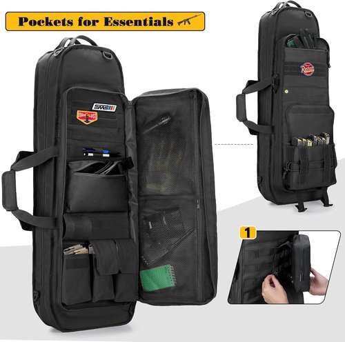GOBUROS Tactical Rifle Bag - Padded Soft Case for 36” Rifles with 3 Magazine Holders & Molle System