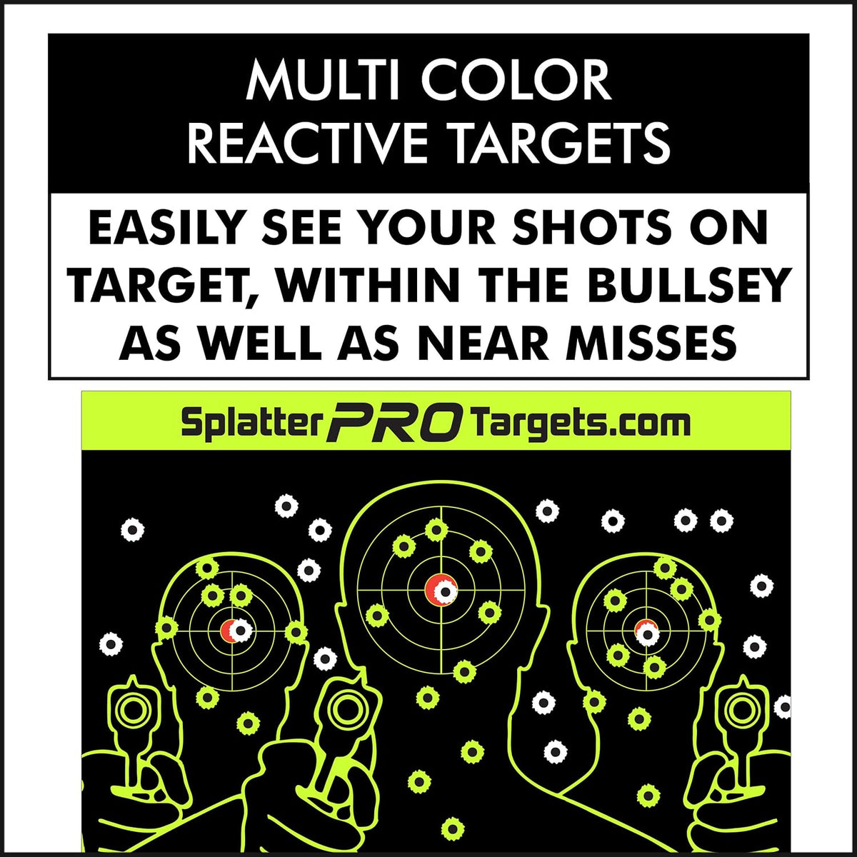 Splatter Targets - 12x18 Fully Reactive Shooting Targets | Instant Hit Visibility with Bright Splatter