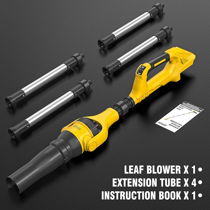 Roof Gutter Cleaning from The Ground, Leaf Blowers Cordless for Dewalt 20V Battery(Tool Only), 580CFM/180MPH, Brushless 3-Speed Motor for Gutter Cleaning Extension Attachment Kit for Garden,House