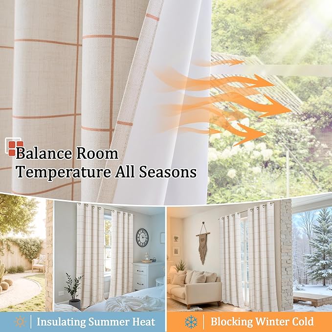 Lajode Linen Blackout Curtains for Living Room