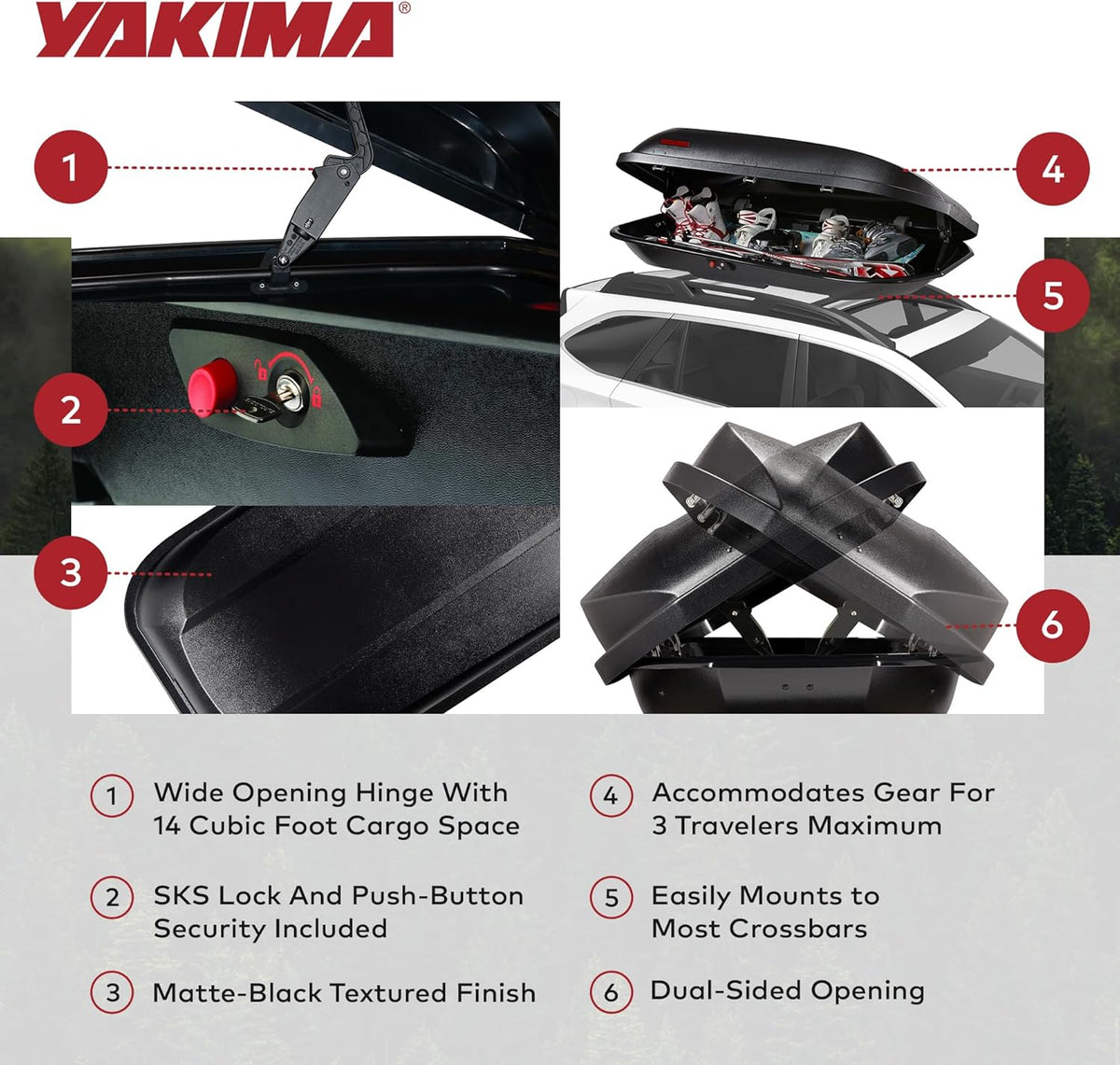 Yakima RocketBox Pro 14 - Premium 14 Cu Ft Roof Cargo Box Carrier with Dual Side Opening & SKS Locks