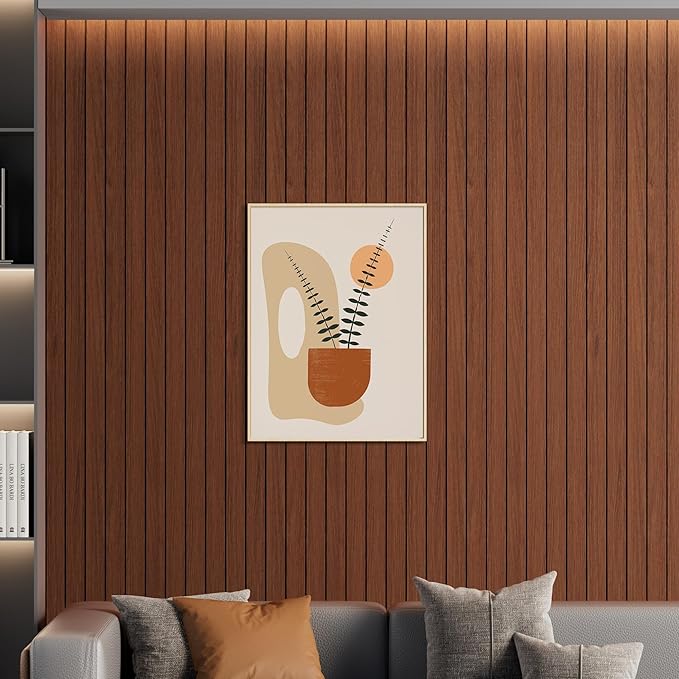 Arthome Peel and Stick Slat Wall Panels 15.7 "x120, Self-Adhesive PVC Wood