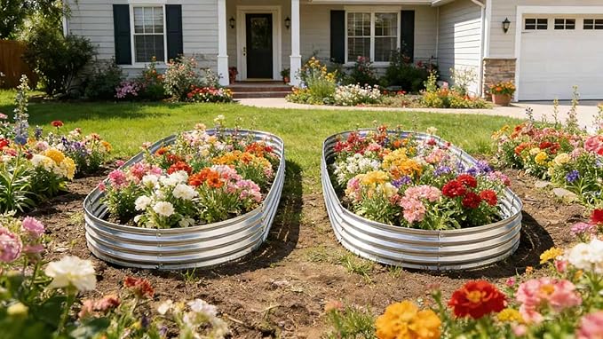 9 ft x 3 ft Raised Garden Bed Metal Elevated Planter for Vegetable Flower Herb (2pk)