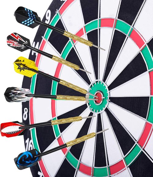 Accmor Steel Tip Darts - 18 Grams Professional Metal Darts Set for Dartboard Play