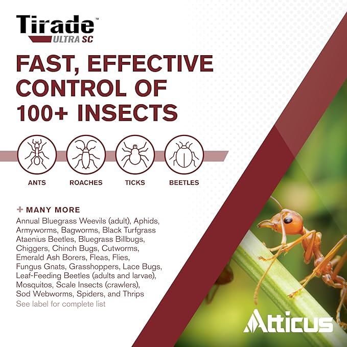 Atticus Tirade Ultra SC Insecticide (900 mL) - Broad-Spectrum Insecticide - 11.8% Beta-Cyfluthrin Pest Control for Indoor and Outdoor Use