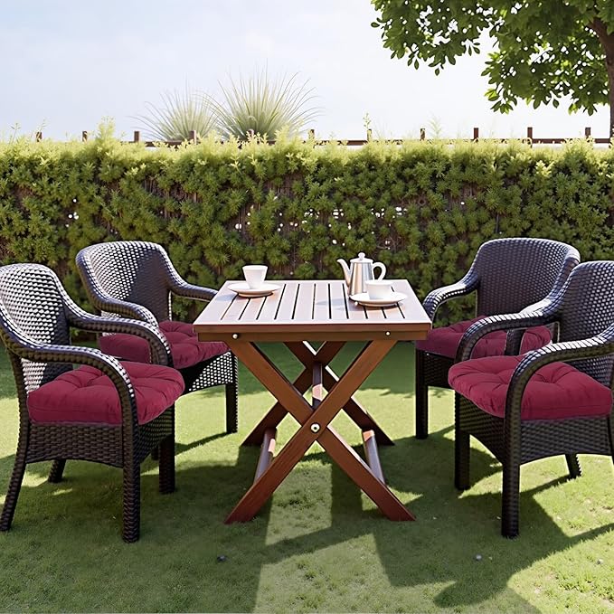 MTMR Outdoor Chair Cushions Set of 2, Water-Repellent 19”X19” Patio Chair Cushions with High Elasticity PP Cotton, No Fading Tufted Patio Furniture Cushions, Thick Seat Cushions for Outdoor Furniture