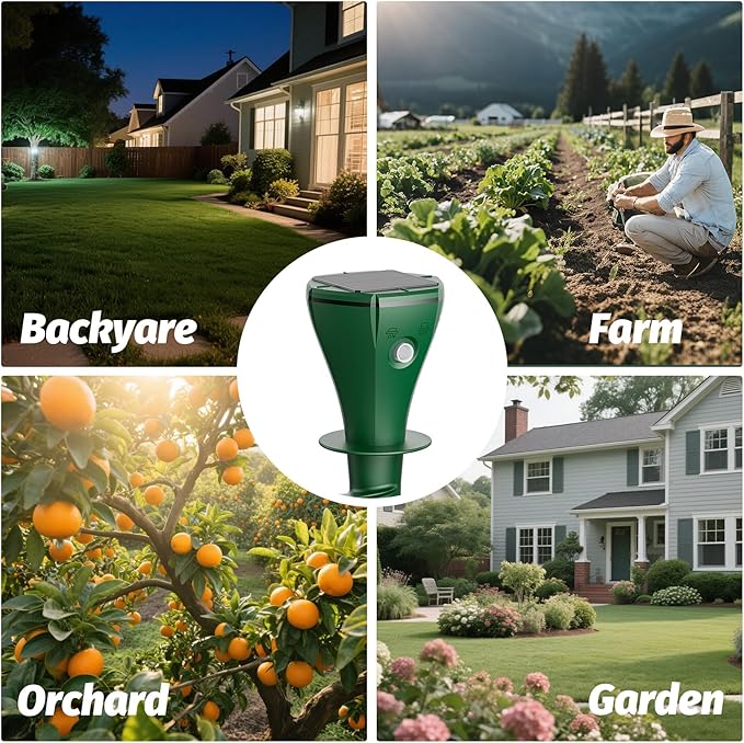 8 Packs Mole Repeller for Lawns, Solar Powered Vole Repellent Ultrasonic Pest Control Stake, Waterproof Sonic Pulse Deterrent for Gopher Vole Snake in Lawn, Garden & Yard