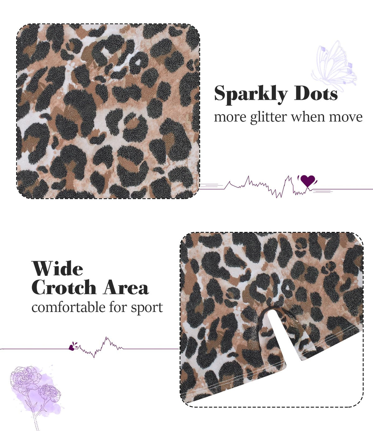 Vogseek Gymnastics Leotards for Girls Size 6 7 Brown Fashio Leopard Biketrad Sets with Hair Scrunchie Quick Dry Shiny Diamonds Classic Cute Girls Ballet Dancewear for Tumbling