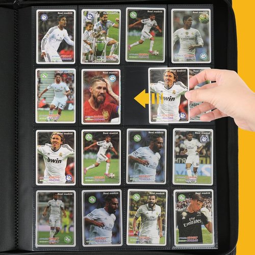 GERMUN Trading Card Binder - 16 Pocket Premium Card Holder for 1000+ Cards | Double-Sided Album (Blue)
