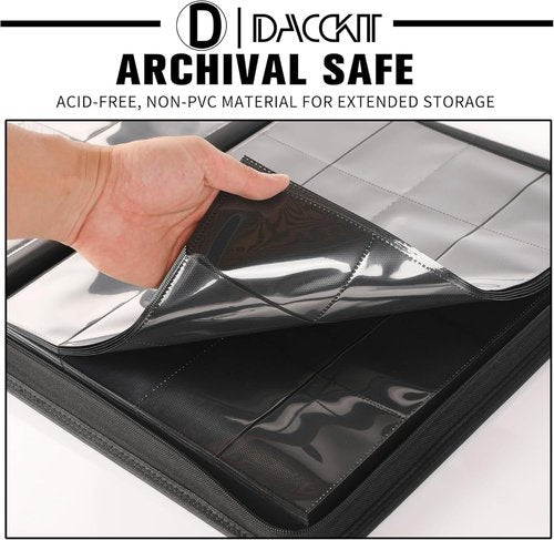 D DACCKIT Card Binder - 16 Pocket Ringless Album for 1024 Trading & Sports Cards | Classic White