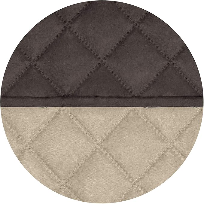 PureFit Reversible Quilted Sofa Cover, Water Resistant Slipcover Furniture Protector, Washable Couch Cover with Non Slip and Elastic Straps for Kids, Dogs, Pets (XX Large, Chocolate/Chocolate)