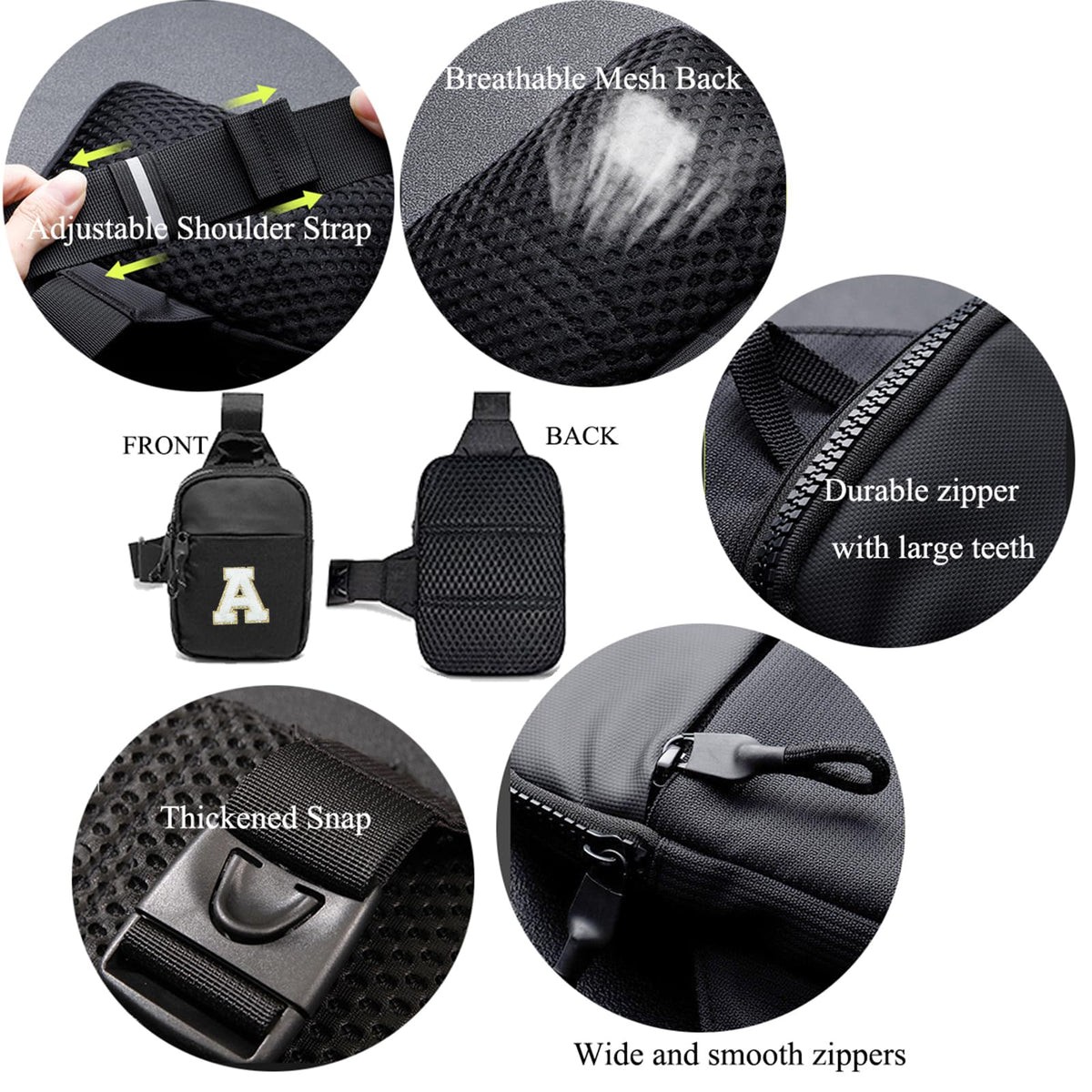 Vpoofree Mini Sling Bag for Men Crossbody,Small Chest Bag Casual Trendy Waterproof Lightweight Phone Crossover Daypack (Small sling bag-E)