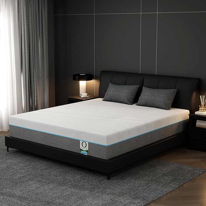 Vipbear 12 Inch Memory Foam Mattress Queen Hybrid Medium Firm Mattresses in a Box Cooling Gel Bed Therapeutic Firm Support Comfort for Back Pain, Pressure Relief, CertiPUR-US Certified, Made in USA