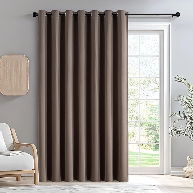 IGEMAEVE Blackout Sliding Door Curtains 108 Inch Length, Extra Wide Room