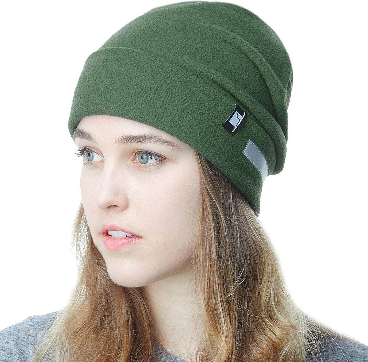 The Hat Depot Fleece Winter Functional Beanie Hat Cold Weather-Reflective Safety for Everyone Performance Stretch
