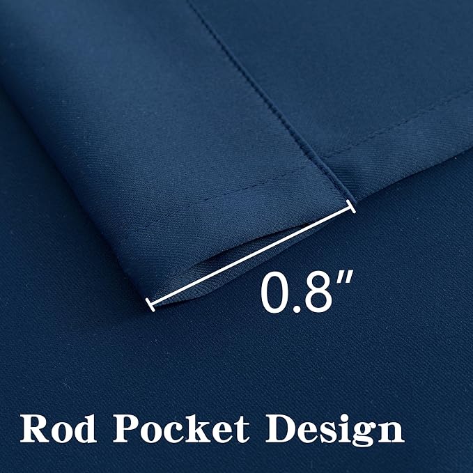 IGEMAEVE Blackout Curtains 90 Inch Length 2 Panels Set, Rod Pocket Energy
