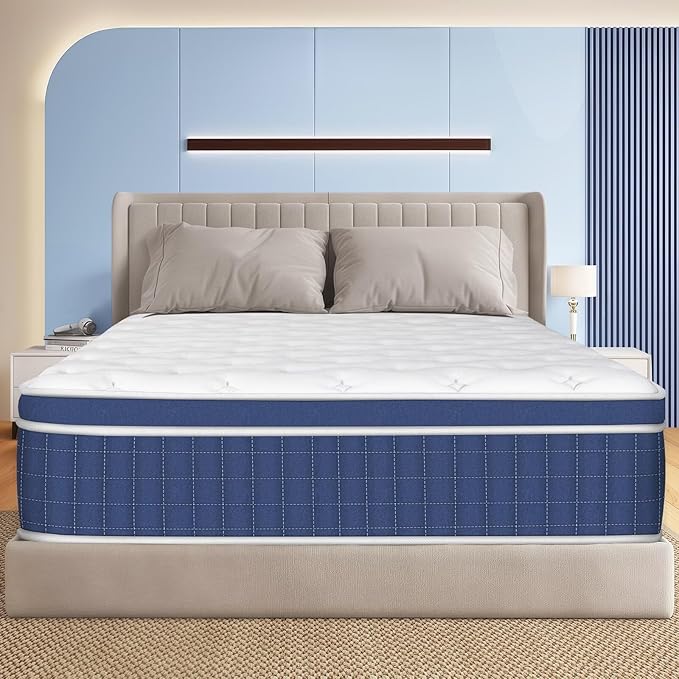 Twin Size Mattress in a Box 10 Inch Hybrid Mattress [Enhanced Stability], Medium Firm Feel with Memory Foam and Pocket Springs, Reinforced Edge Support
