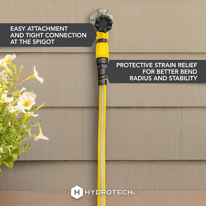 HydroTech FLATJACKET 5/8" 100 ft Garden Hose with Patented Force Control Technology - Flexible, Kink-Free, Lightweight Hose for Lawn, Garden, Car Washing, Deck and Patio Cleaning