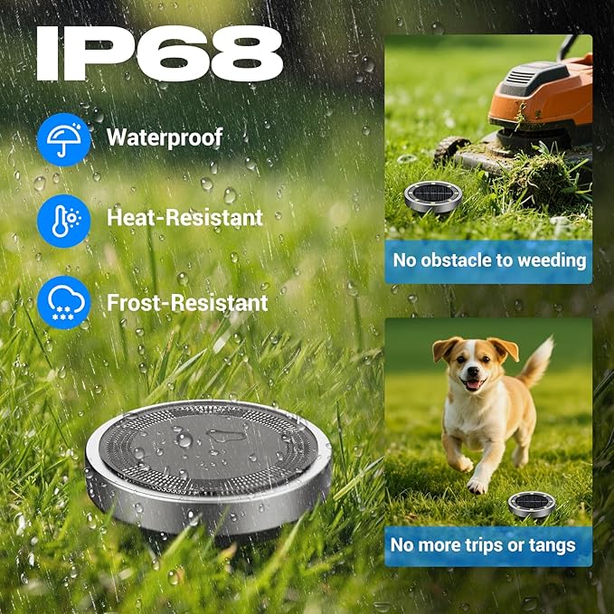 Peasur Solar Ground Lights Outdoor, 24 Pack Flat Solar Powered Disc Lights, IP68 Waterproof, Anti-Rust, Landscape Lighting for Pathway Garden Yard Lawn Walkway Landscape Driveway, Warm White