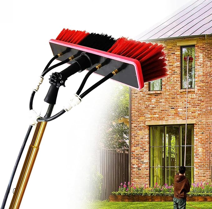 Extendable 8m Waterfed Poles for Window Cleaning Conservatory Roof Cleaner & Solar Panel Kit - Telescopic Water Fed Brush Tools for 3-12m Reach