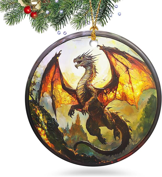 Flying Dragon Christmas Ornament 2025 Christmas Ornament Holidays Ornaments Christmas Tree Ornaments Hanging Accessories Navidad decoracion Xmas Dragon Lovers Gifts Ideas for Indoor Outdoor Decor