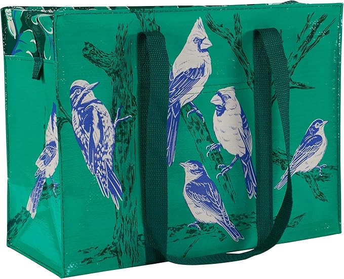 Blue Q Reusable Shoulder Tote Bag – Carry Everywhere Bag with a Hefty Zipper, Durable, Fun Design, 95% Recycled Material