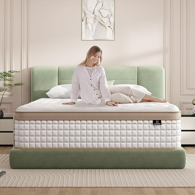 Firm California King Mattress, [Enhanced] 12 Inch Cal King Size Hybrid Mattress with Gel Memory Foam & Independent Pocket Springs, Pressure Relief, Strong Edge Support, 365-Night Trial, CertiPUR-US