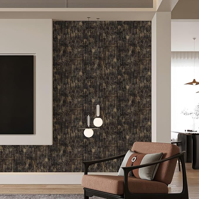 JiffDiff Vintage Metallic Peel and Stick Wallpaper Self Adhesive Industrial