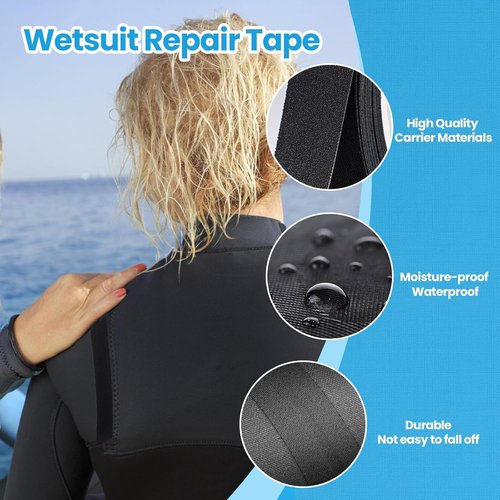 LLPT Wetsuit Repair Tape - Iron-On Seam Sealing Patch | Waterproof 2” x 16.5 Ft for Neoprene Drysuits