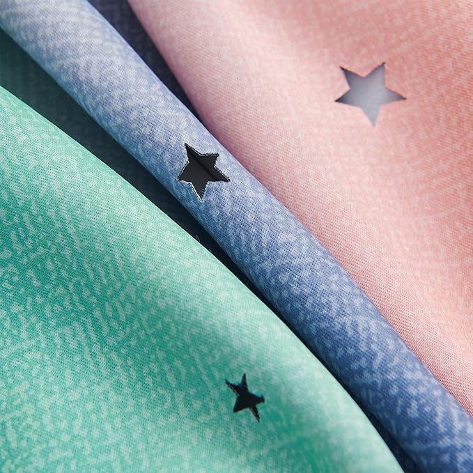 XiDi Curtains for Bedroom Decor, Rainbow Pinkgreen grey52/90