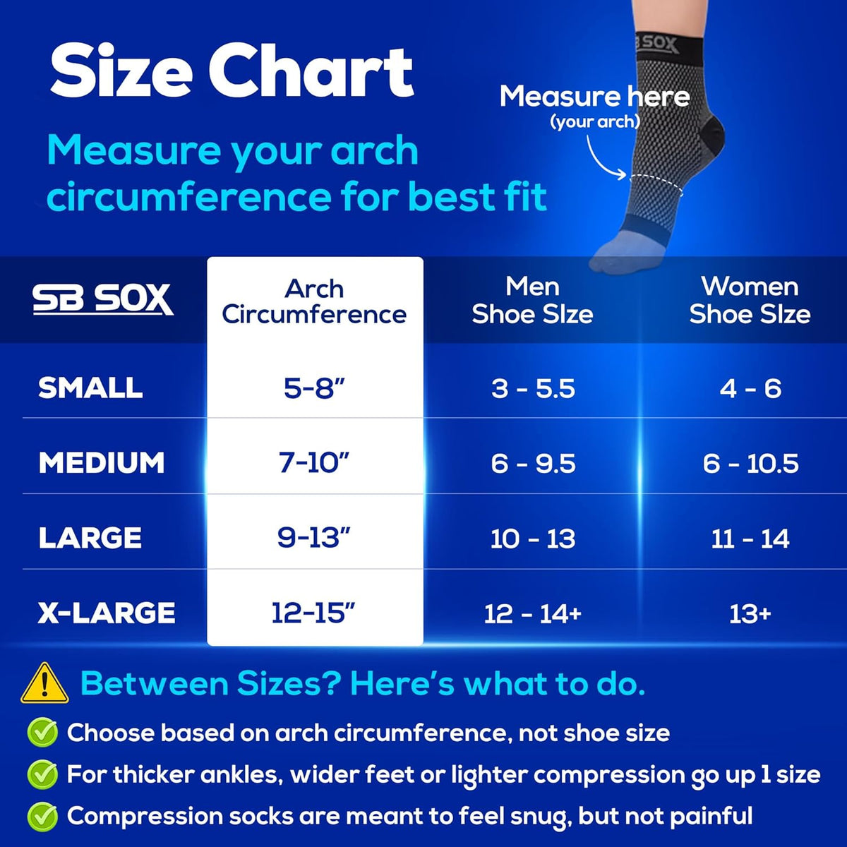 SB SOX Compression Socks for Plantar Fasciitis - Arch Support & Heel Pain Relief | Toeless Design, Small, Black