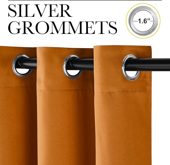 NICETOWN Room Darkening Cafe Satin Curtains