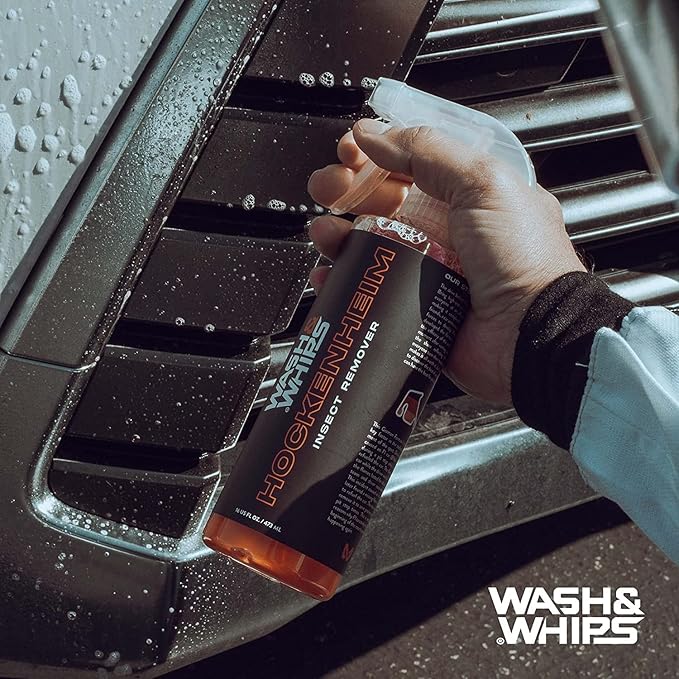 WASH&WHIPS Hockenheim Bug & Insect Remover - Professional Strength, Non-Scratching - Car Detailing, RVs, Boats - 16 fl oz (w/Microfiber Towel)