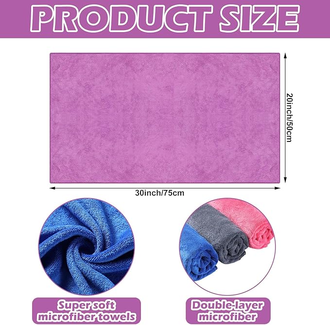 10 Pcs Extra Large Microfiber Cleaning Cloth 30" x 20" Large Floor Microfiber Towel Reusable Washable Free Lint Free Cloth Rag for Squeegee Mop Floor Window Housekeeping (Bright Color)